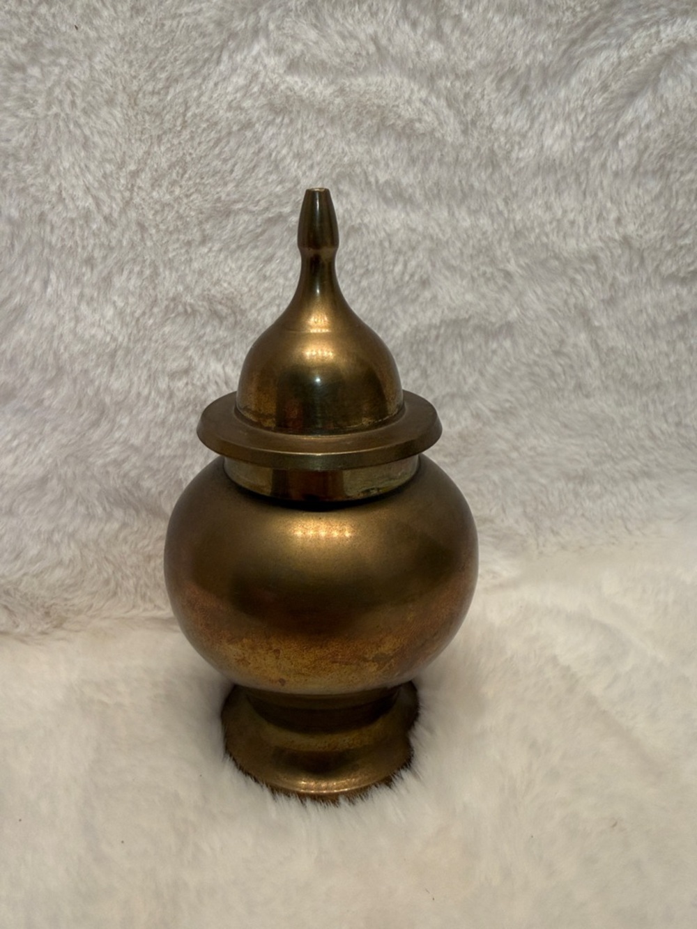 Vintage Brass Lidded Urn / Decorative Vessel